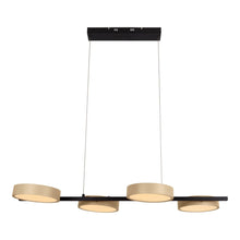 Afbeelding in Gallery-weergave laden, LED Hanglamp "Tessa" Almond – H 150 cm, L 110 cm – Metaal in Frosted Almond (Pantone 481 C) met zwart en wit kunststof