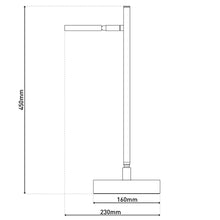 Afbeelding in Gallery-weergave laden, LED Draadloze Tafellamp "Lupa" Hoogte: 45 cm. Gemaakt van gelakt aluminium in de kleur Frosted Almonds (Pantone 481 C) en wit kunststof. Voorzien van geïntegreerde LED-verlichting, dimbaar via een touchsensor.