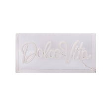 Afbeelding in Gallery-weergave laden, LED Decoratief Letterlicht "Dolce Vita" – 30 x 15 cm – Blauw en Magentarood – Voor Binnengebruik